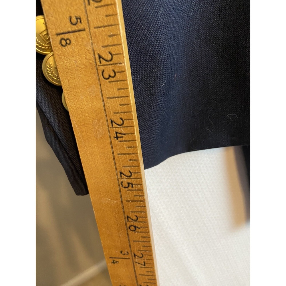 Chaps Mens 44R Navy Wool Gold Two Button Sport Coat Preppy Academia - Picture 7 of 16